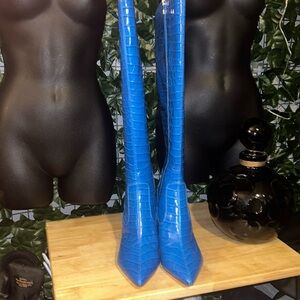 Marc Fishet Ultra Chic Blue Croc Boot